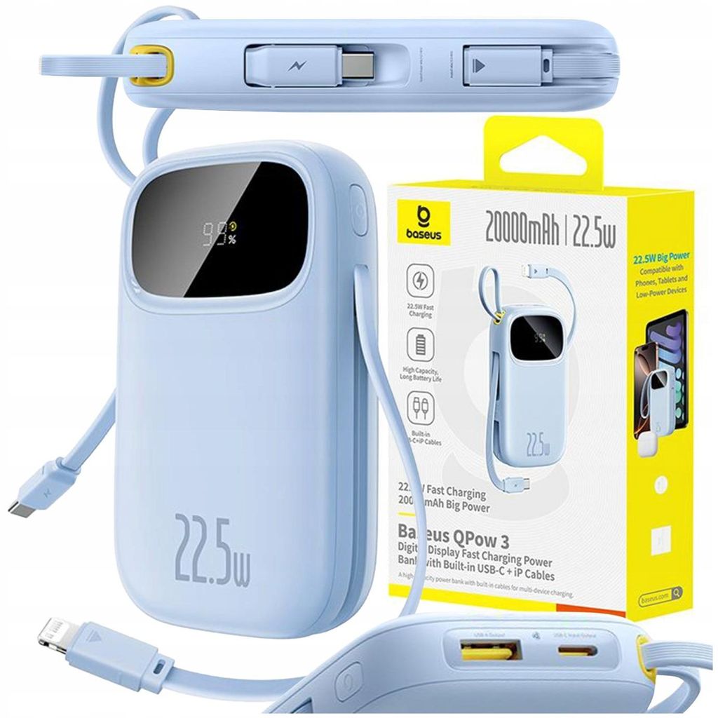 Baseus EnerFill FC31 Powerbank 20.000 mAh 22,5W Blau