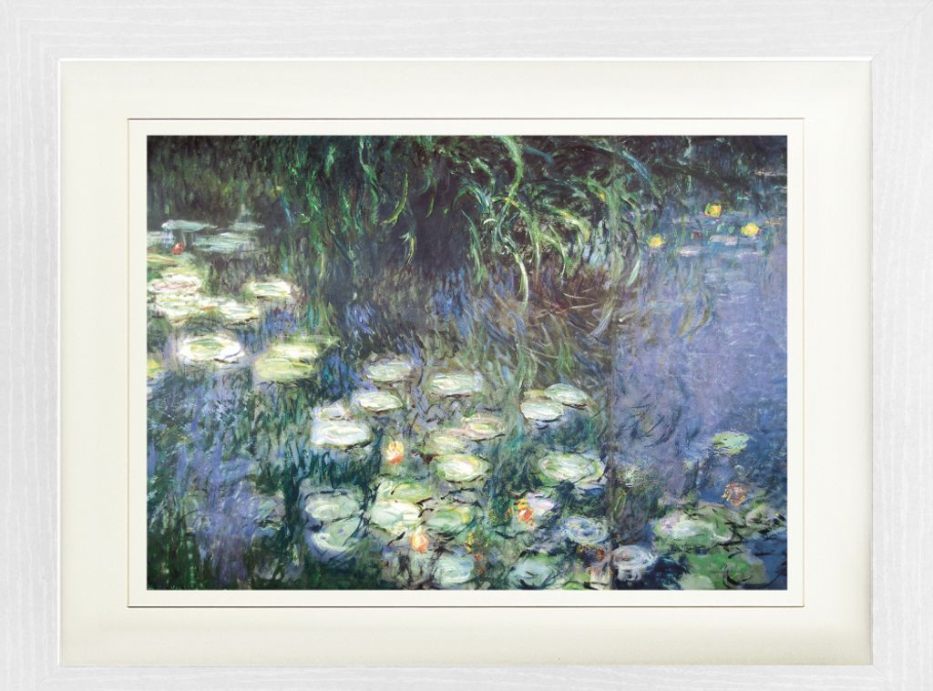 Claude Monet Gerahmtes Bild Mit Edlem Passepartout | Wand-Bilder | Im Bilderrahmen - Seerosen, Morgen (30 x 40 cm)