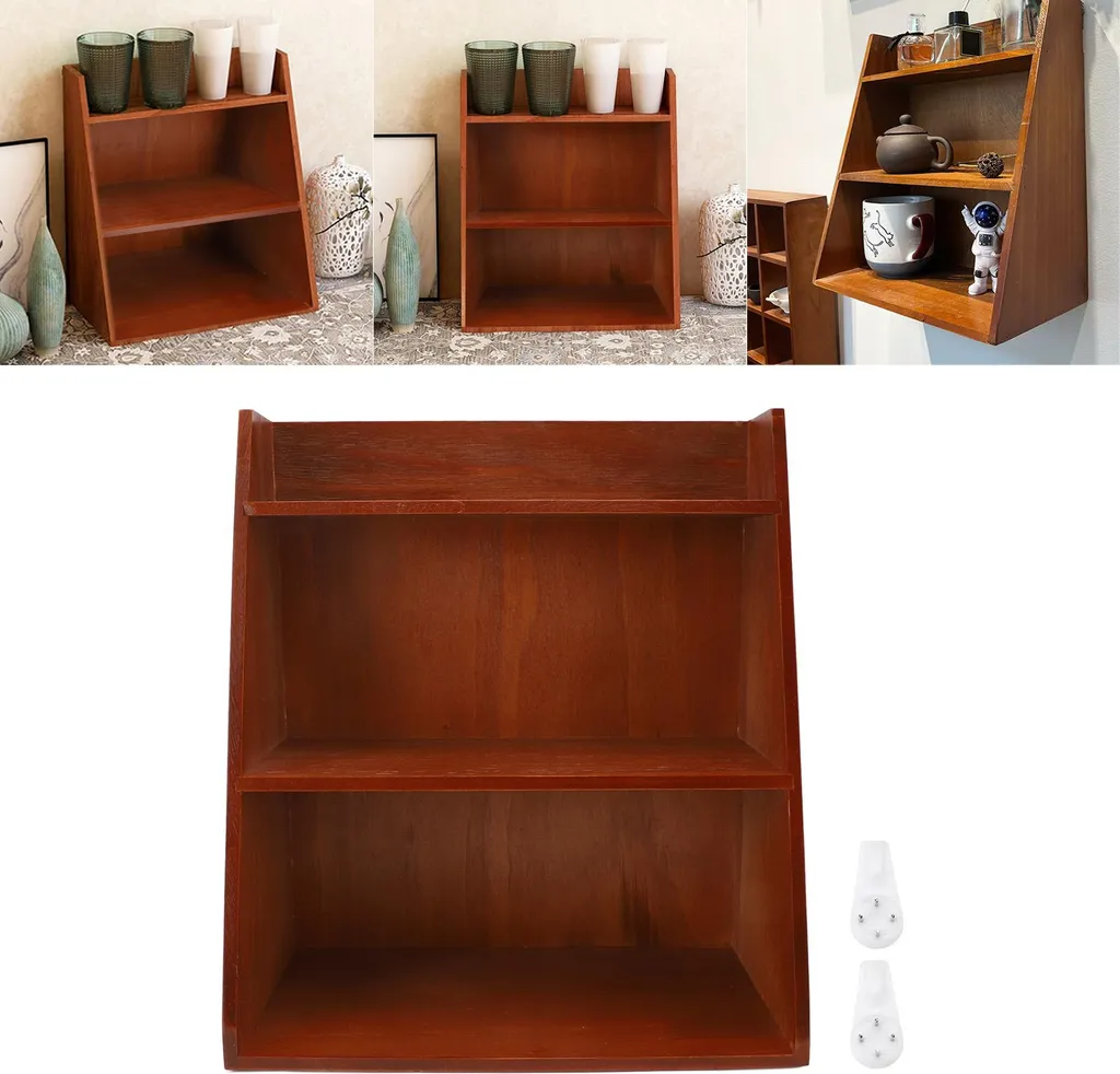 Organiseur de bureau vintage en bois multicouche pour parfum et bijoux