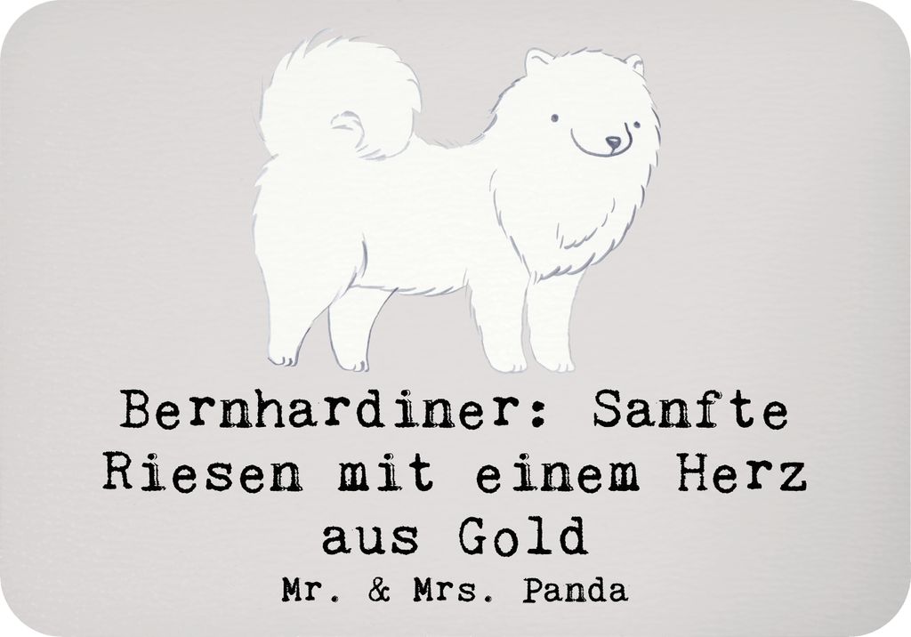 Mr. & Mrs. Panda magnet Bernhardiner Herz - Grau Pastell - Geschenk, Hunderasse, whiteboardmagnet, freundlicher Hund, Therapiehunde, Hunderassen Be...