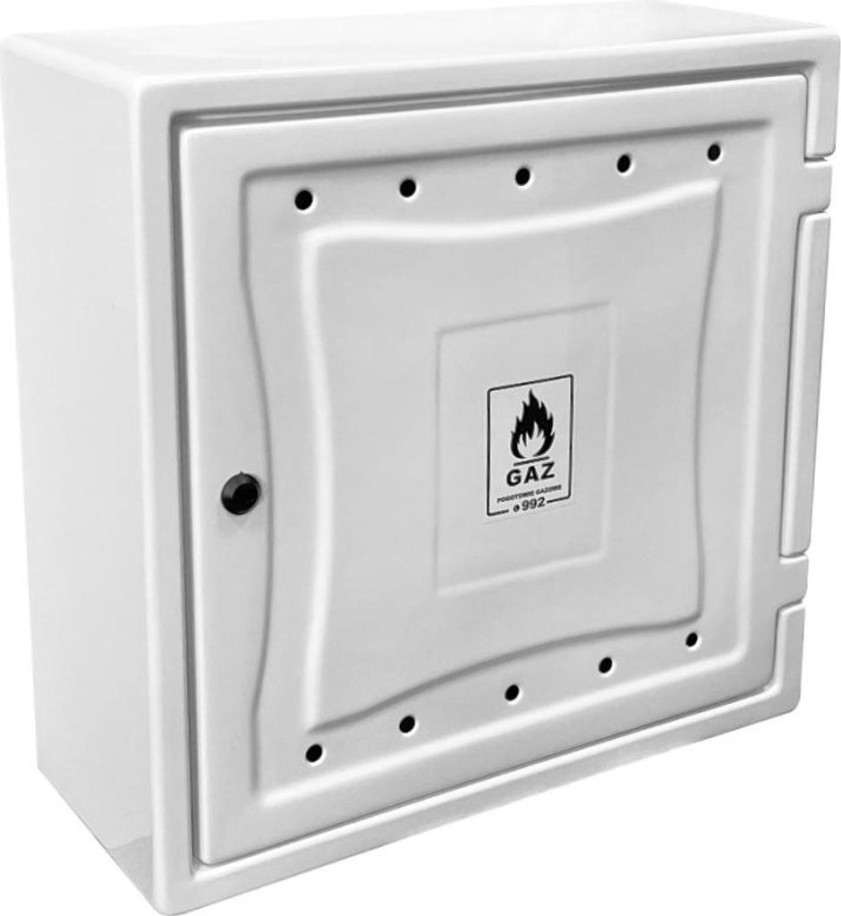 Gaszählerabdeckung aus Kunststoff 250*600*600mm mit Rucksack, weiß - DG P60*60BI