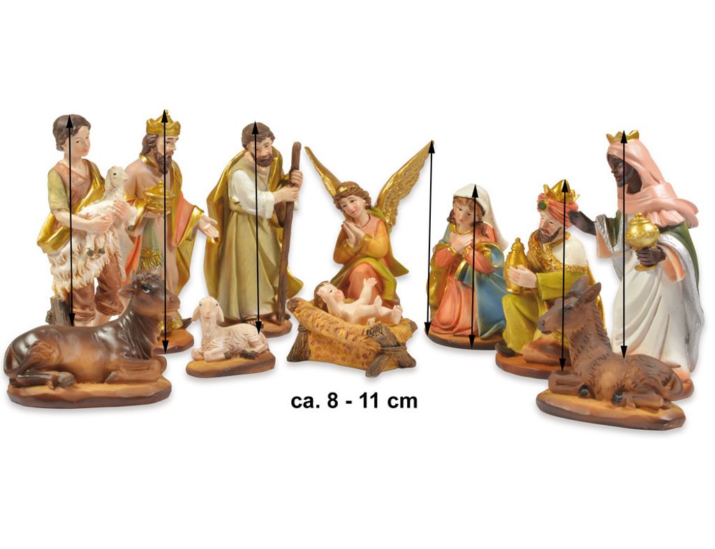 Riffelmacher Krippenfigurenset "Gold" 8-11 cm | 11-tlg. Traditionelles Design - 78301