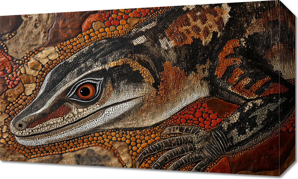 Bild 50x30cm Auge der Eidechse