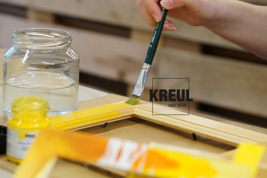 KREUL 78206 - Farbintensive Acryl Holzlasur, 275 ml Kunststoffglas in cherry, für unbehandeltes, natürliches Holz und saugende Naturpapiere, flie...