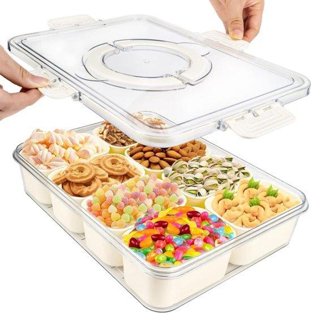 Snackbox mit Fächern - herstellbare Snackbox-Organizer - Aufbewahrung für Gewürze - Snackbox für Kinder - Süßigkeiten und Nüsse