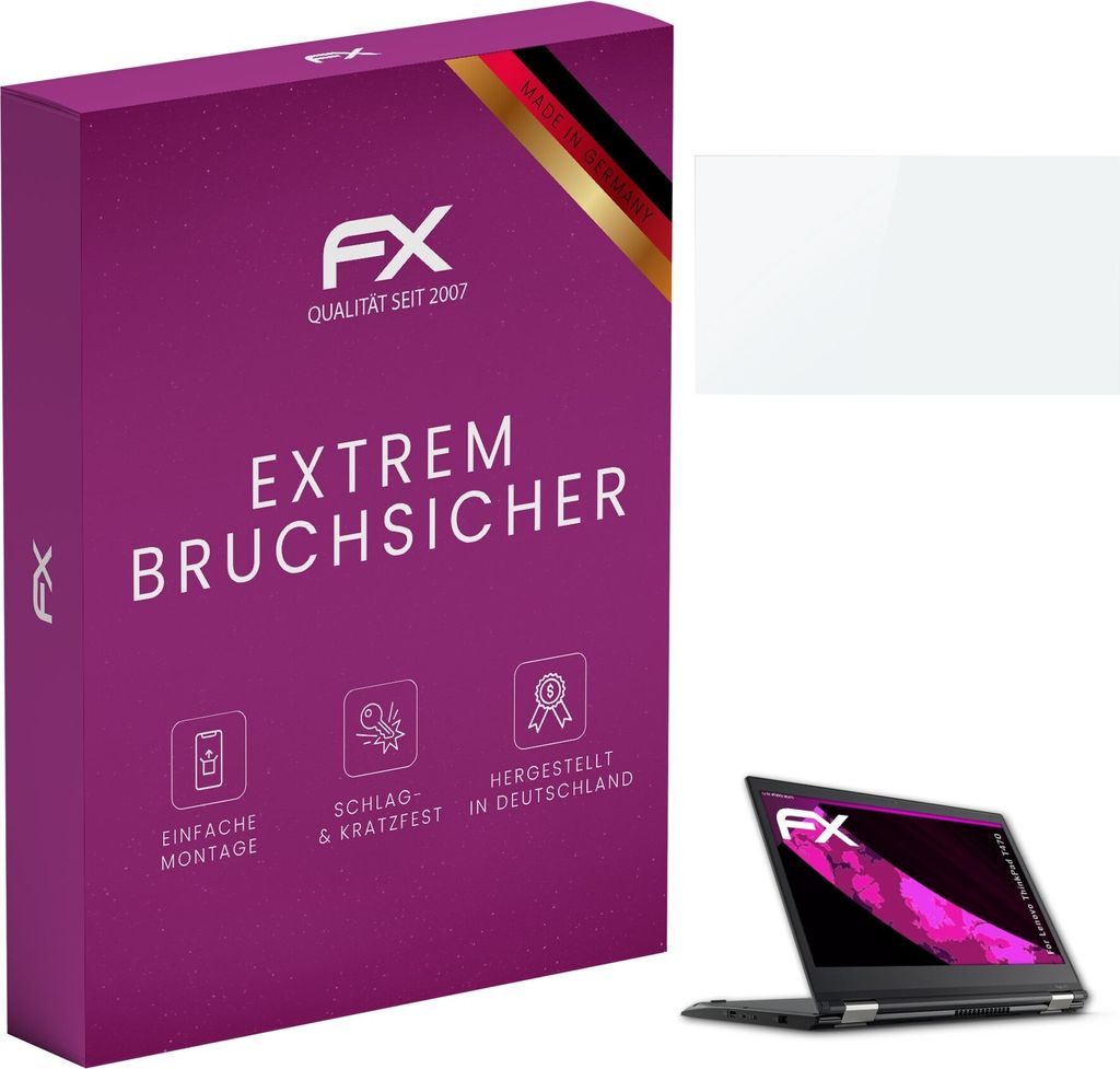 atFoliX FX-Hybrid-Glass Displayfolie kompatibel mit Lenovo ThinkPad T470 Glasfolie