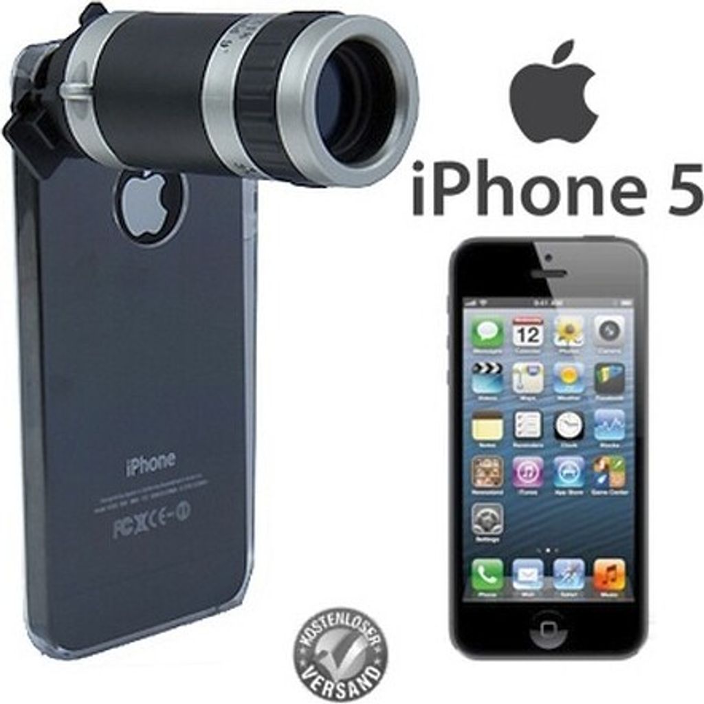 Telescope für Apple iPhone 5 5S SE Kamera Zubehör Objektiv Hülle 8x Zoom Hülle
