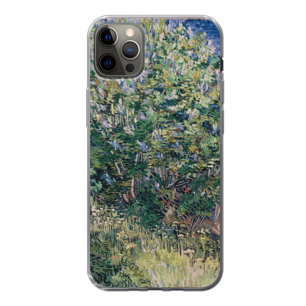 MuchoWow Handyhülle Schutzhülle Hülle für iPhone 13 Pro Max Fliederbusch - Vincent van Gogh Silikon Softcase Handy Hülle - Mobiltelefon