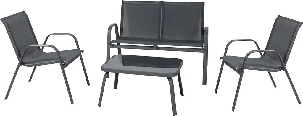 Salon de jardin en métal Rivet noir : robustesse et design minimaliste