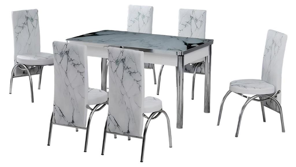 Esszimmer Essgruppen Esstisch Stühle Rechteckig Modern Weiß Komfort