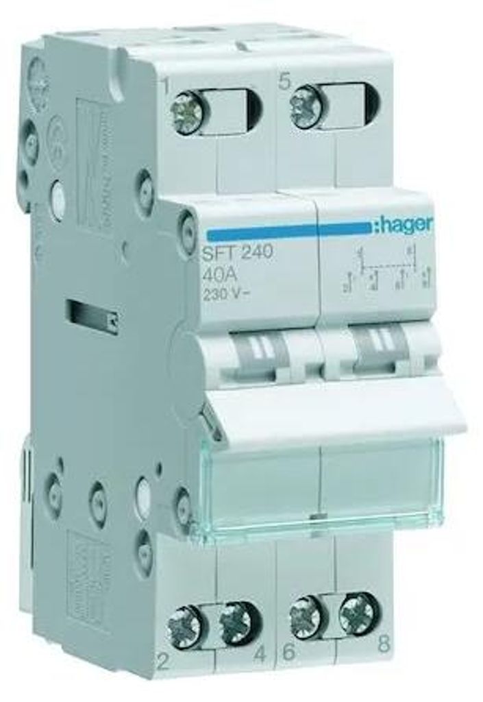 Inverseur De Source Manuel 40a I-0-ii Hager Sft240 - 2p Image du produit 