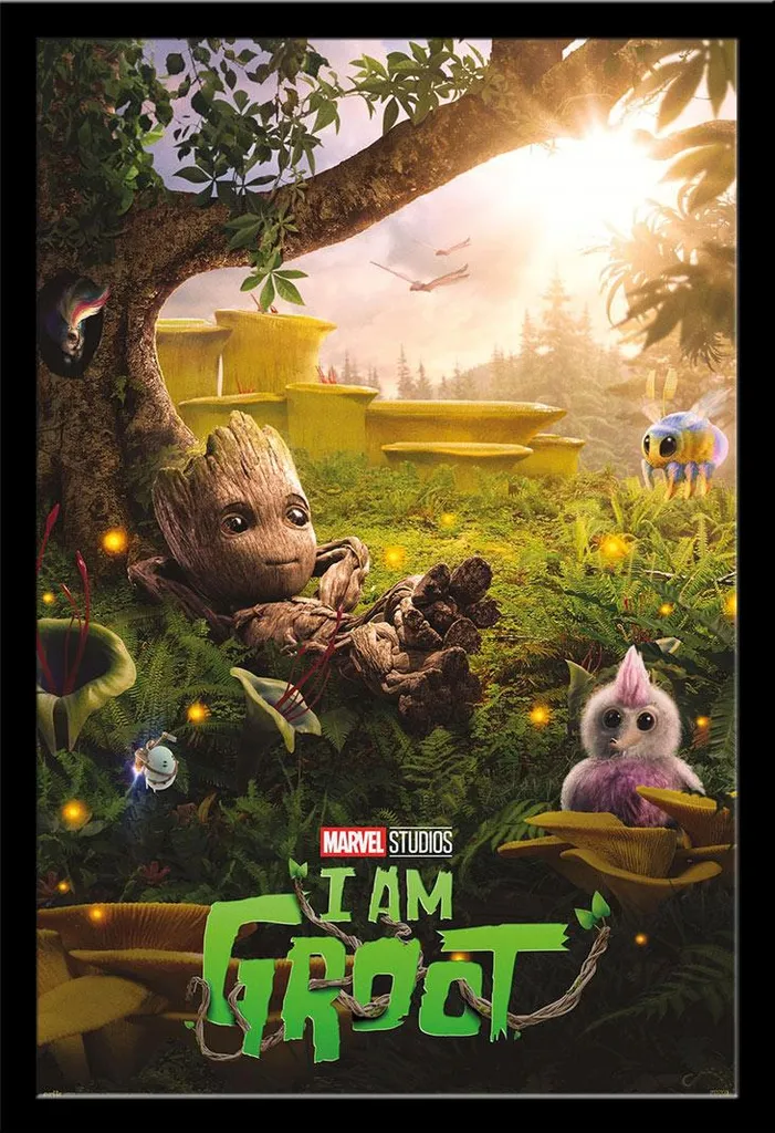 Poster Groot Chill Time avec Cadre Shinsuke Maxi MDF Noir 61x91,5 cm