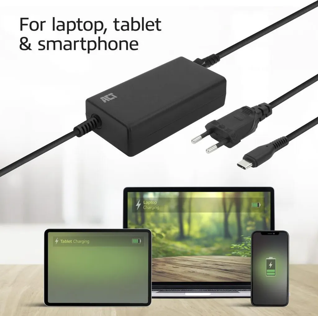 Chargeur PC portable 65W USB-C compact et puissant modèle extra plat - 14