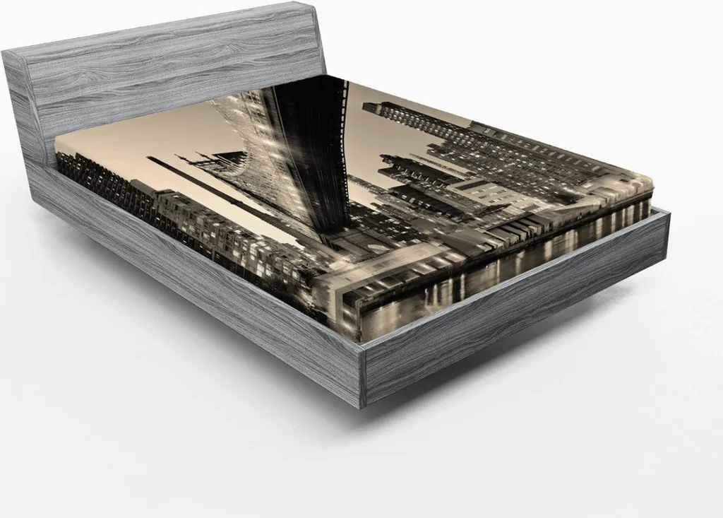 Lenzuolo con angoli 180x200 Grigio Marrone ABAKUHAUS NYC