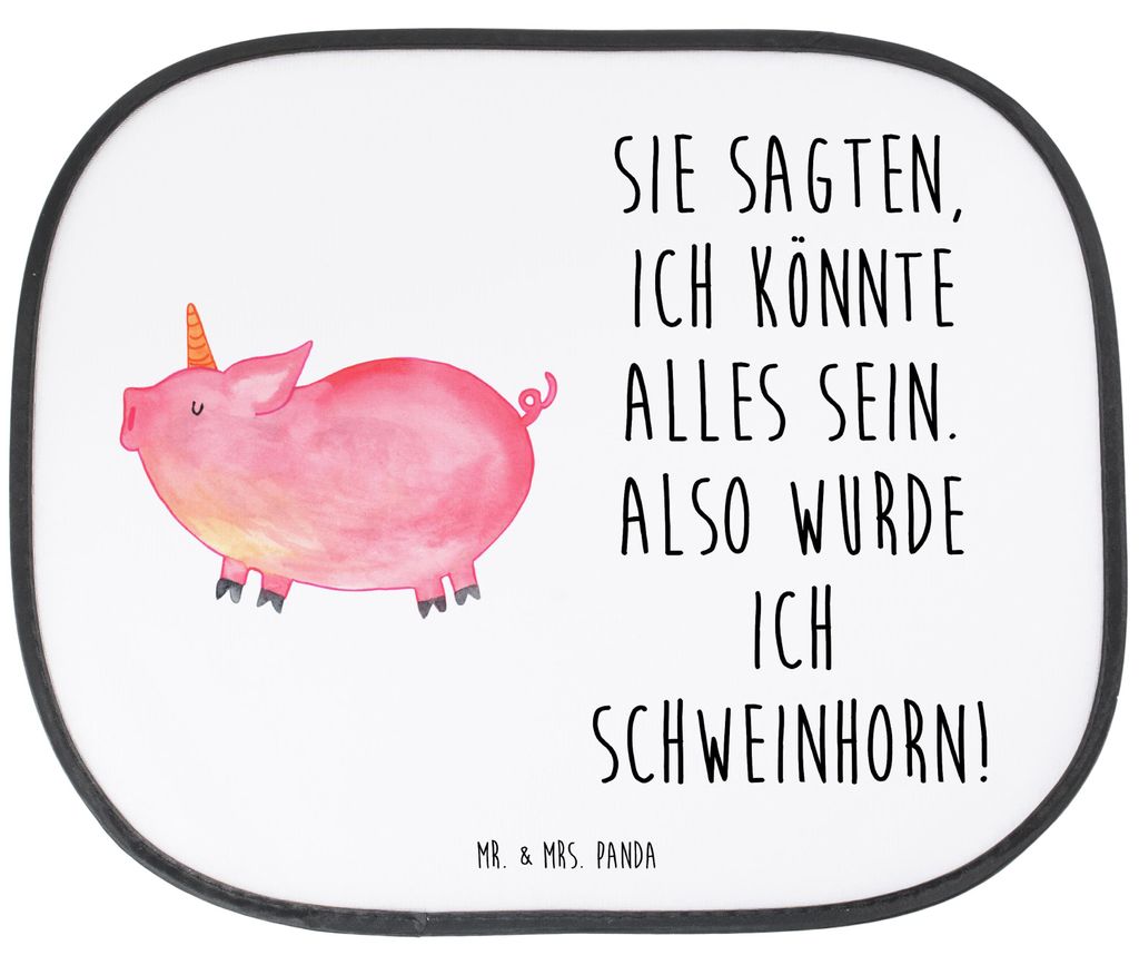 Mr. & Mrs. Panda Autoscheiben Sonnenschutz Einhorn Schwein - Weiß - Geschenk, Englisch, Spruch, autofenster, pkw, Party, Auto Sonnenblende, Bauer,...
