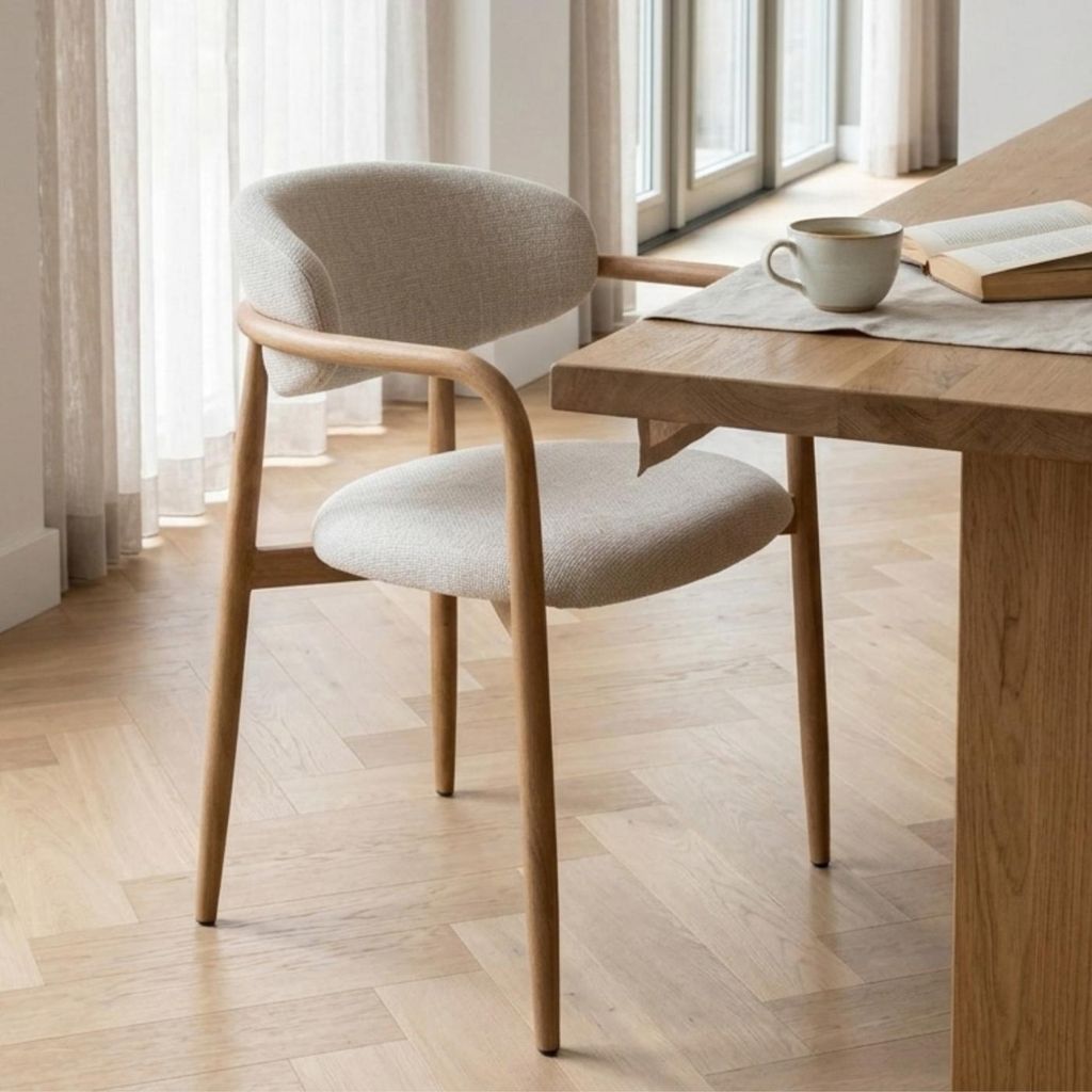 Giga Meubel Esszimmerstuhl Alexia - Beige/Natur - Armlehne
