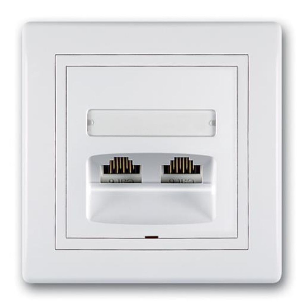 Datendose 2-fach RJ 45 Cat 6 FTP (abgeschirmt) Keystone Weiß