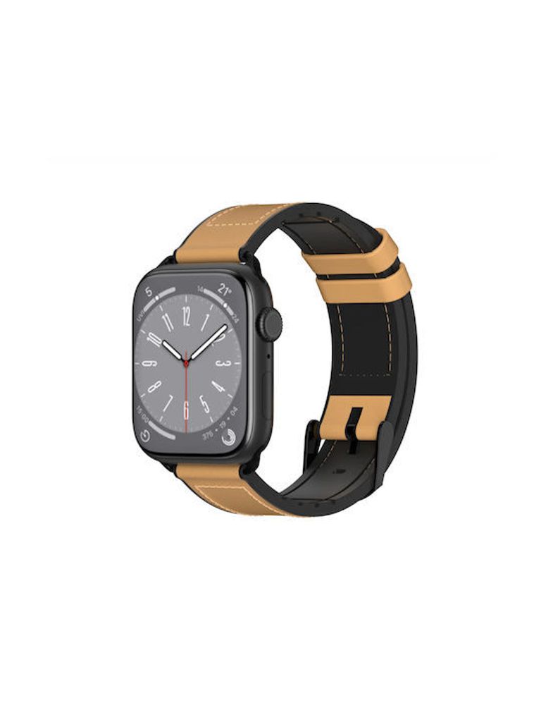 SwitchEasy Hybrid Silikon-Leder Apple Watch Armband 38/40/41mm Braun