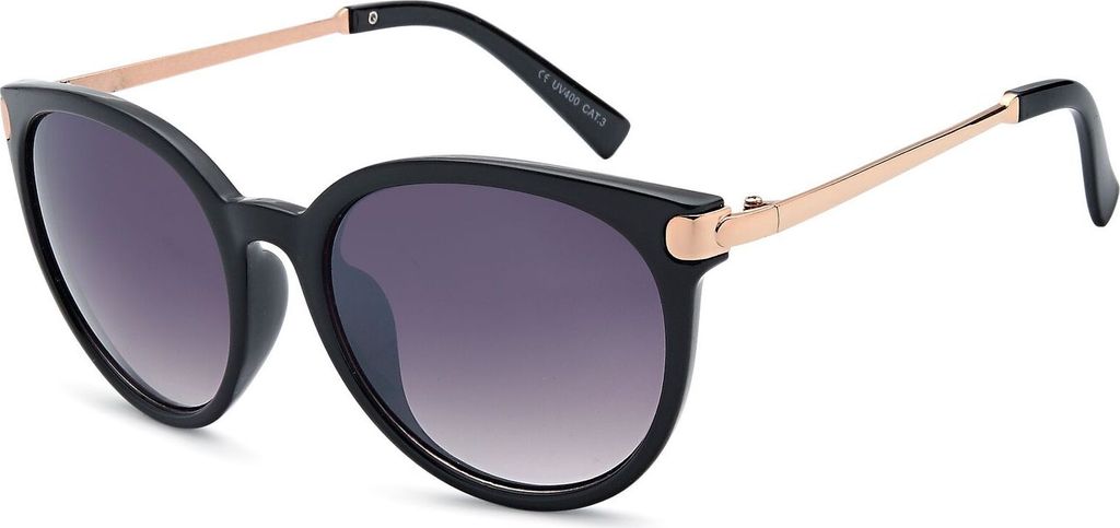 styleBREAKER Damen Sonnenbrille in Katzenaugen Cat-Eye Form, Kunststoff Vollrand Gestell und Metall Bügel 09020073