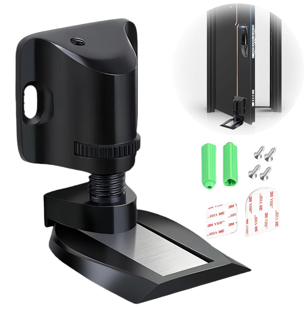 Magnetischer Türstopper, verstellbarer Türstopper für die Bodenmontage, kein Bohren erforderlich, selbstklebend mit Klebeband und Schrauben, fü...