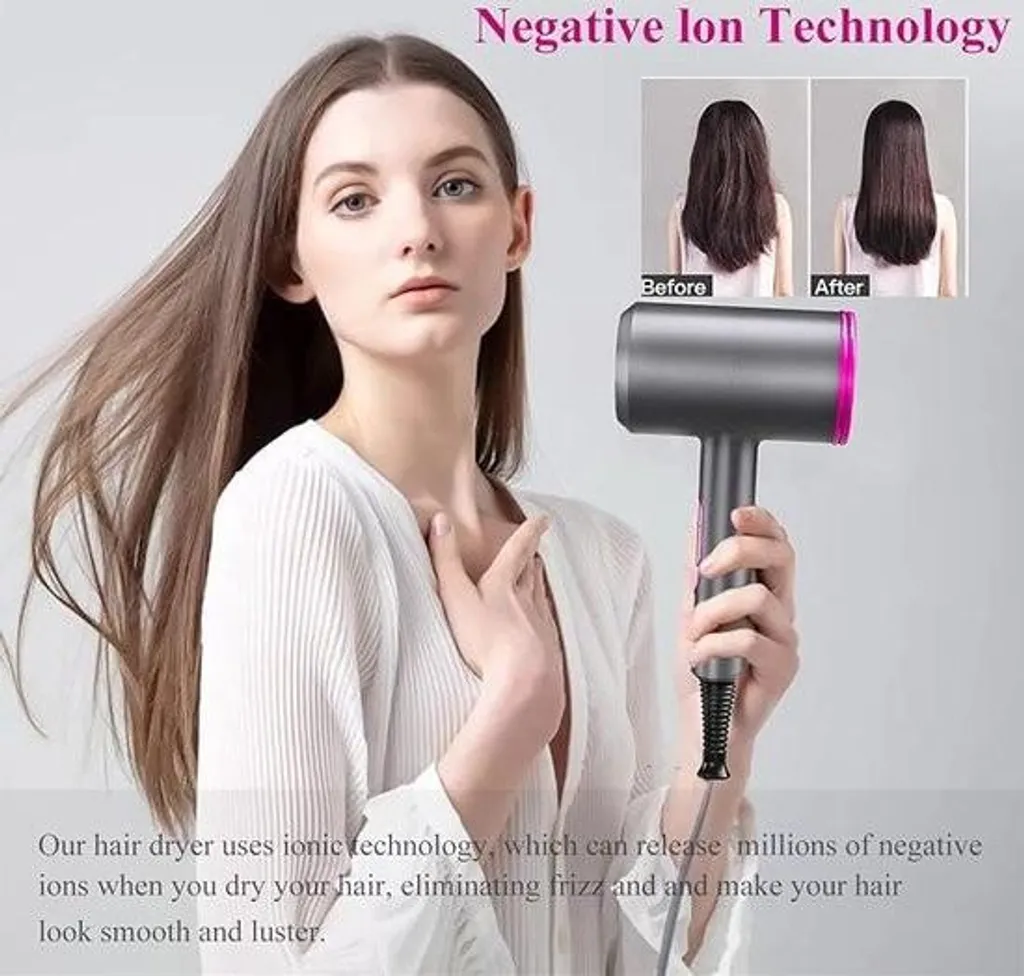 Sèche-cheveux ionique 2000W anti-frisottis format compact et transportable - 6
