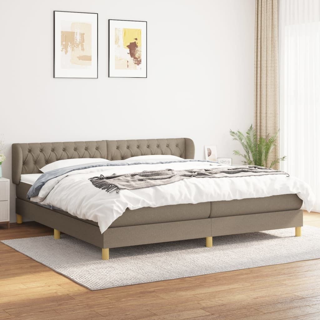 Maison Exclusive - Boxspringbett mit Matratze Taupe 200x200 cm Stoff