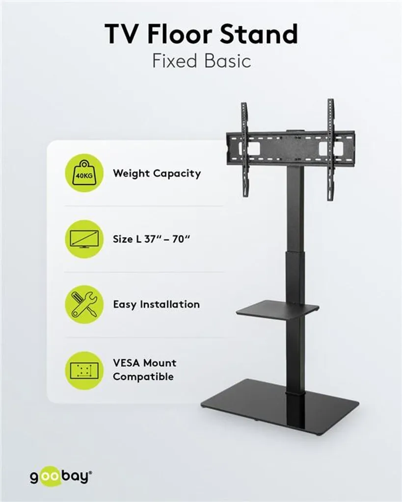 Support TV Sol Stable 37-70 Pouces Basic L avec Gestion de Câbles - 3