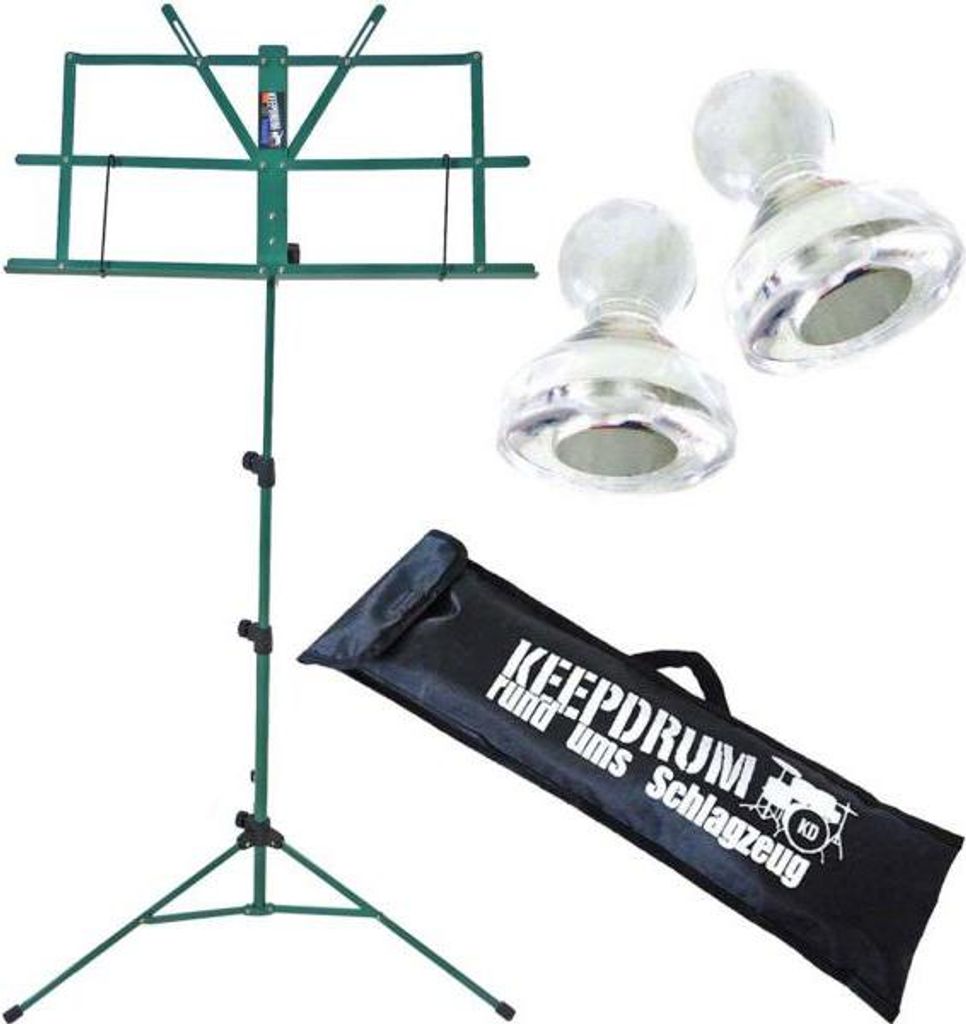 keepdrum MUS2GR Notenständer Grün mit 2 Magnete