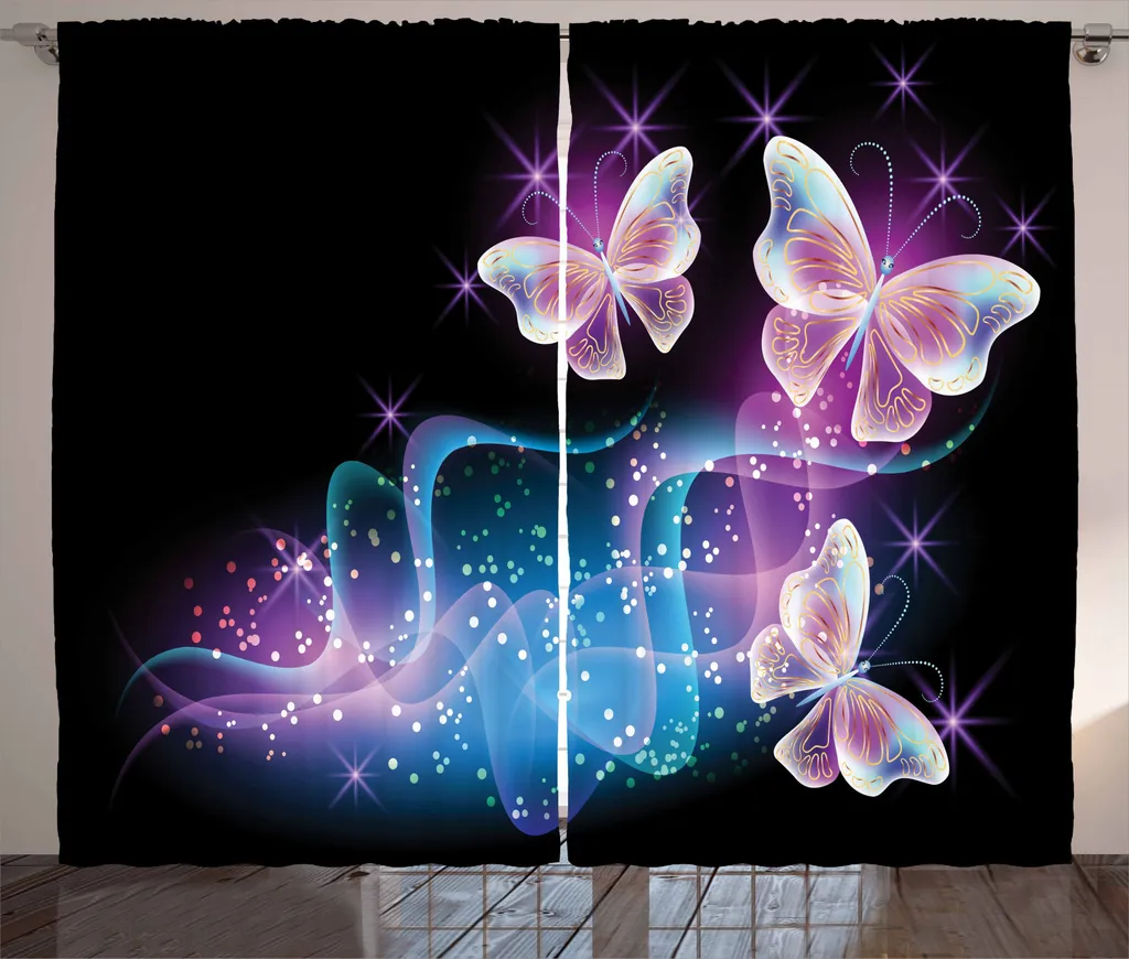 Tende Camera da Letto ABAKUHAUS Farfalle Magiche 280x245 Multicolore