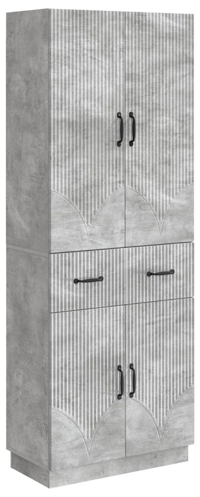 vidaXL Schrankset 2 pcs Betongrau Holzwerkstoff