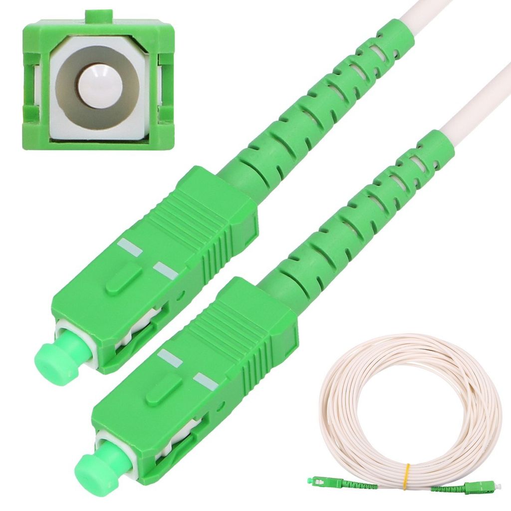 Extralink SC/APC-SC/APC Patchcord Patchkabel Kabel Glasfaserkabel LSOH, Einzelmodus, Simplex, G.657A2, 3 mm, 20 m, weiß