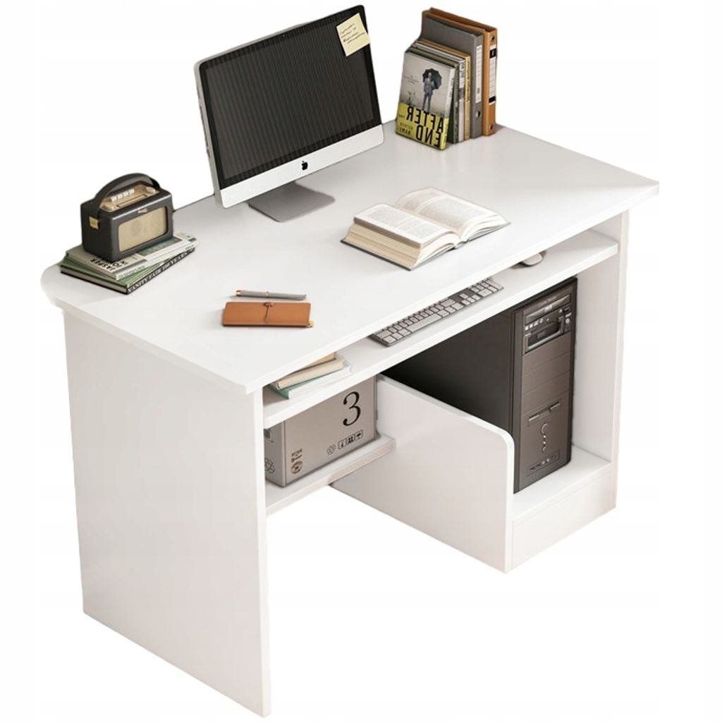 Computertisch Weiß Jugend Tisch Modern mit Regale Schublade