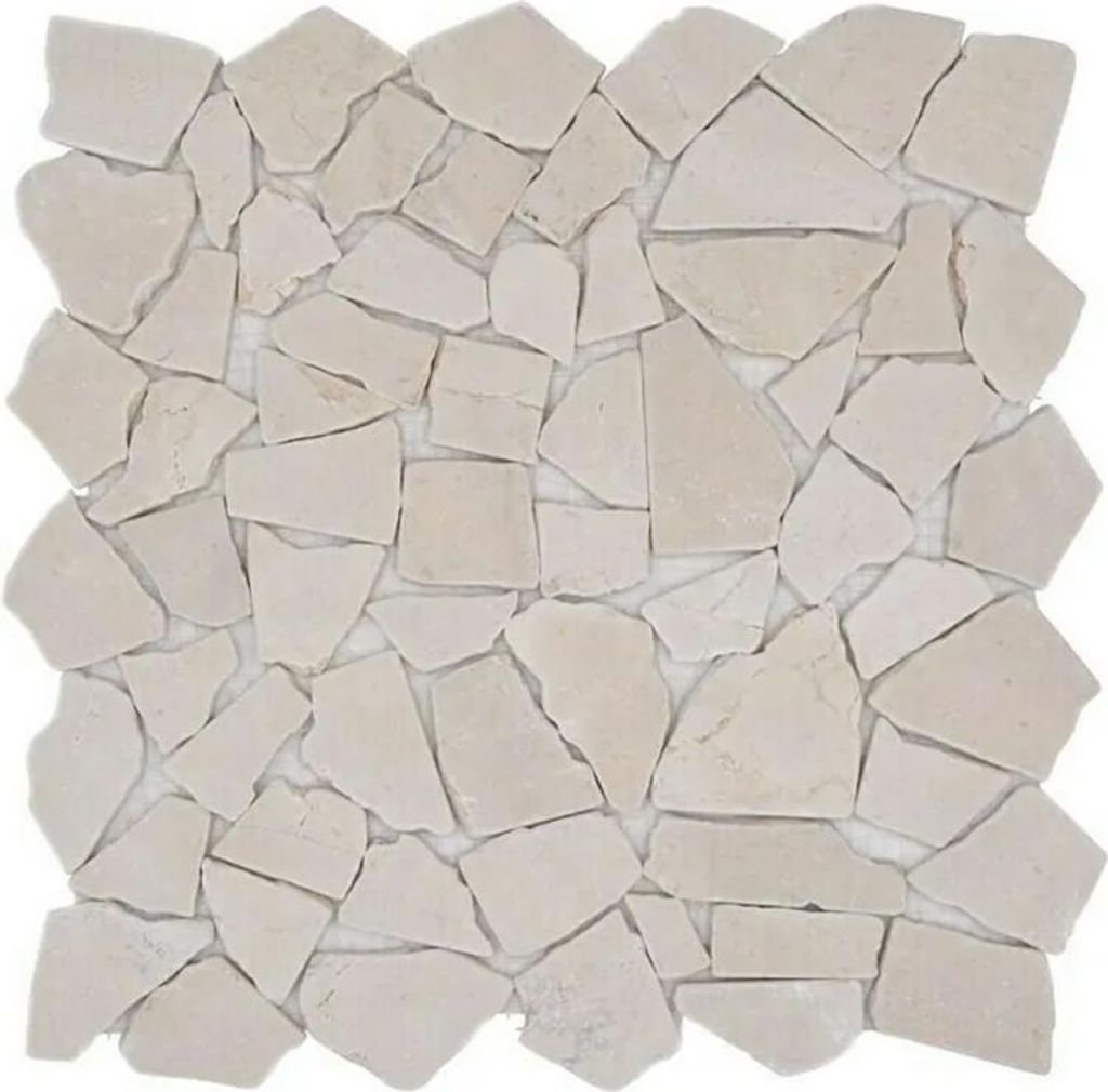 Mosani MOS44-0104, Mosaik, Marmor, Weiß, Drinnen, Rechteck, 305 mm