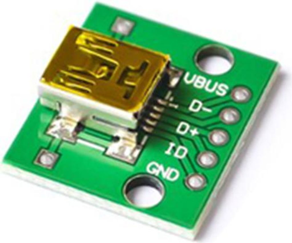 Mini-USB-auf-DIP-Adapter, 5-Pin-Buchse, USB B-Typ, PCB-Konverter-Modulplatine