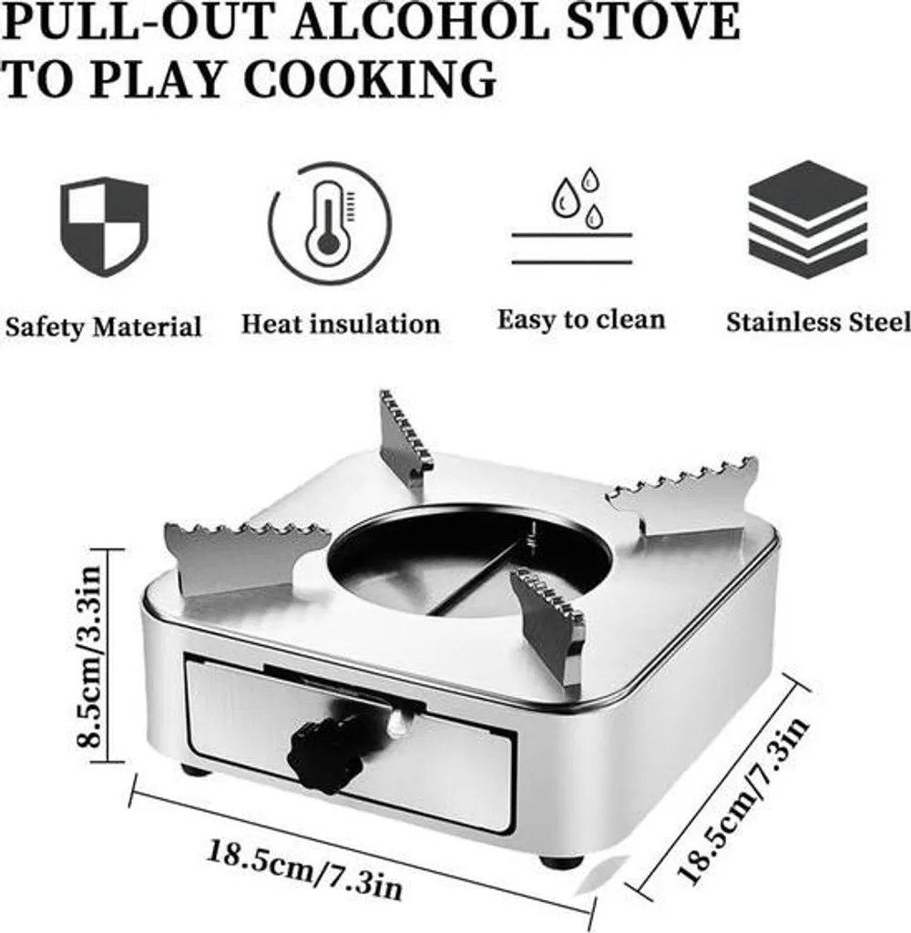 Réchaud d'appoint inox contre le vent pour cuisson extérieure stable - 6