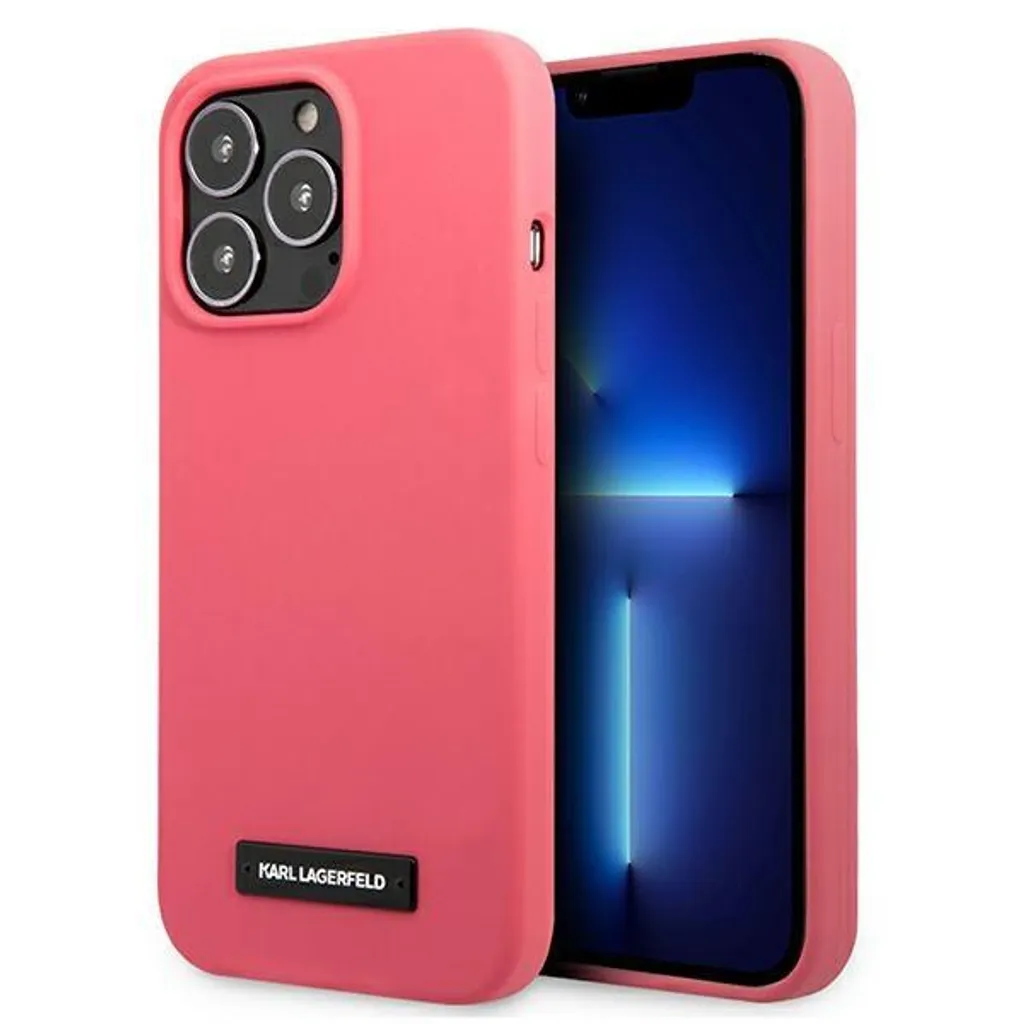 Custodia Karl Lagerfeld iPhone 13 Pro Max Fuchsia - Silicone Plaque Premium