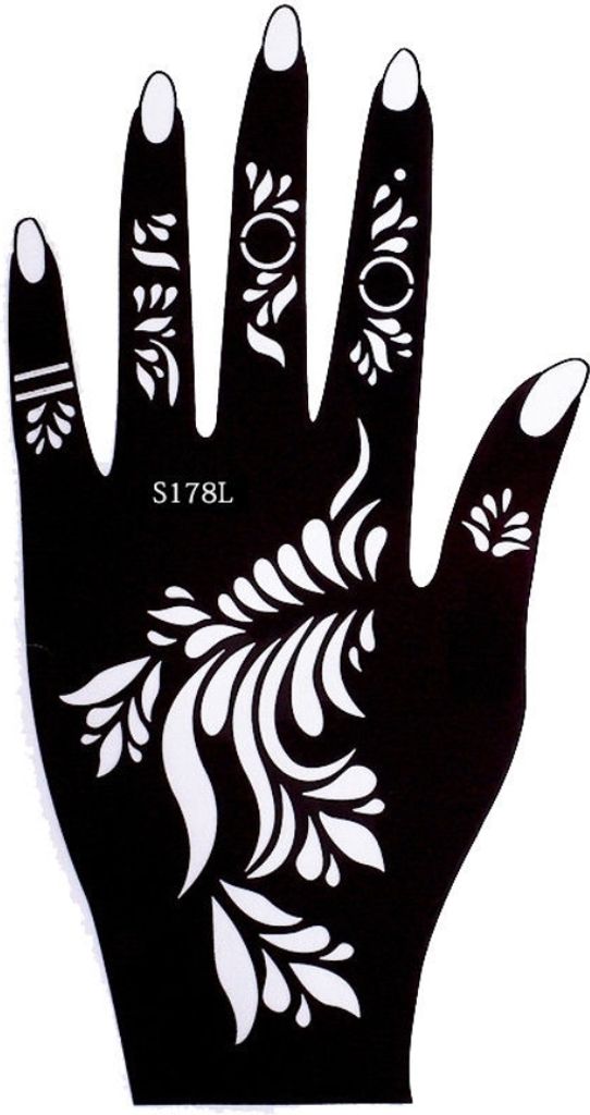 Henna Tattoo Schablone für die Linke Hand