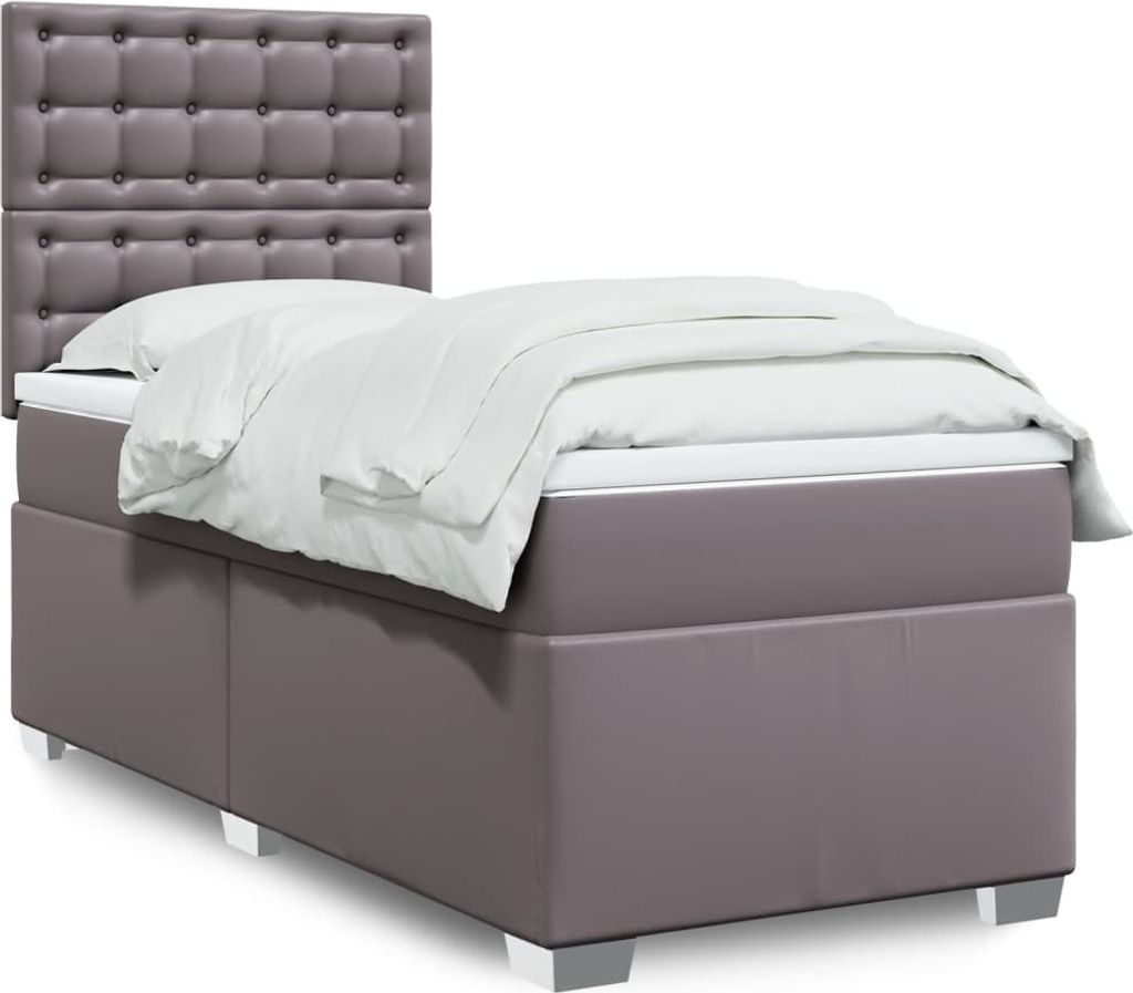 Maison Exclusive - Boxspringbett mit Matratze Grau 80x200 cm Kunstleder