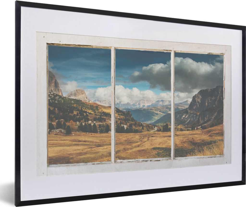 MuchoWow MuchoWow Gerahmtes Poster Aussicht - Landschaft - Hügel 60x40 cm - Poster mit zchwarzem Bilderrahmen - Schlafzimmer - Plakat in Rahme...