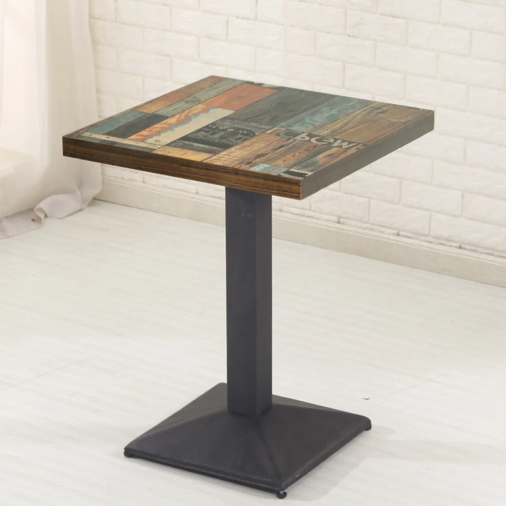 Table de bar rétro 60cm en MDF et métal - Design bistrot compact chic