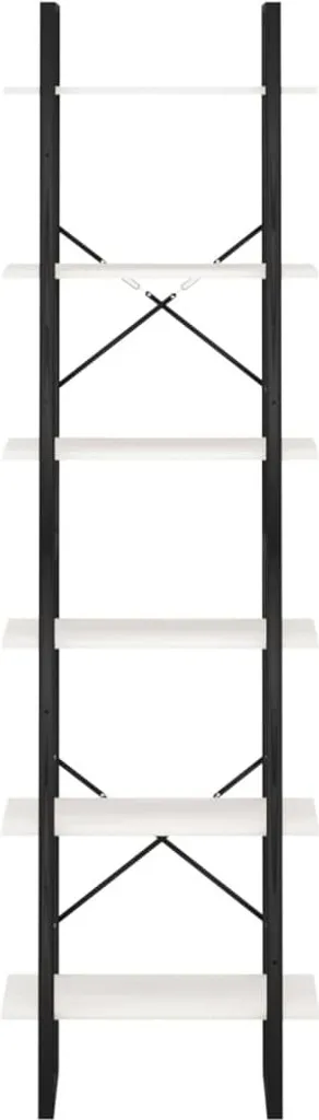 Scaffale bianco 60x30x210 cm in legno massiccio di pino - 6