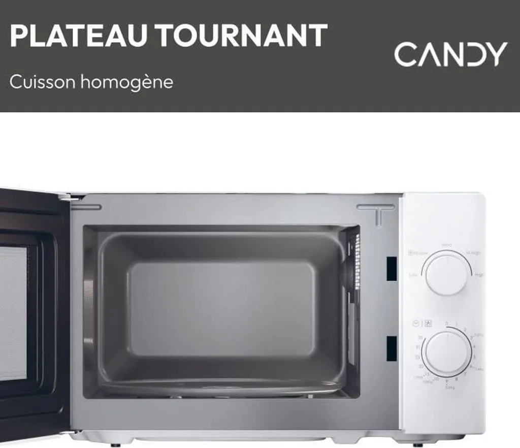 Micro-ondes Compact Candy 20L : Gain de Place et Cuisson Homogène - 9