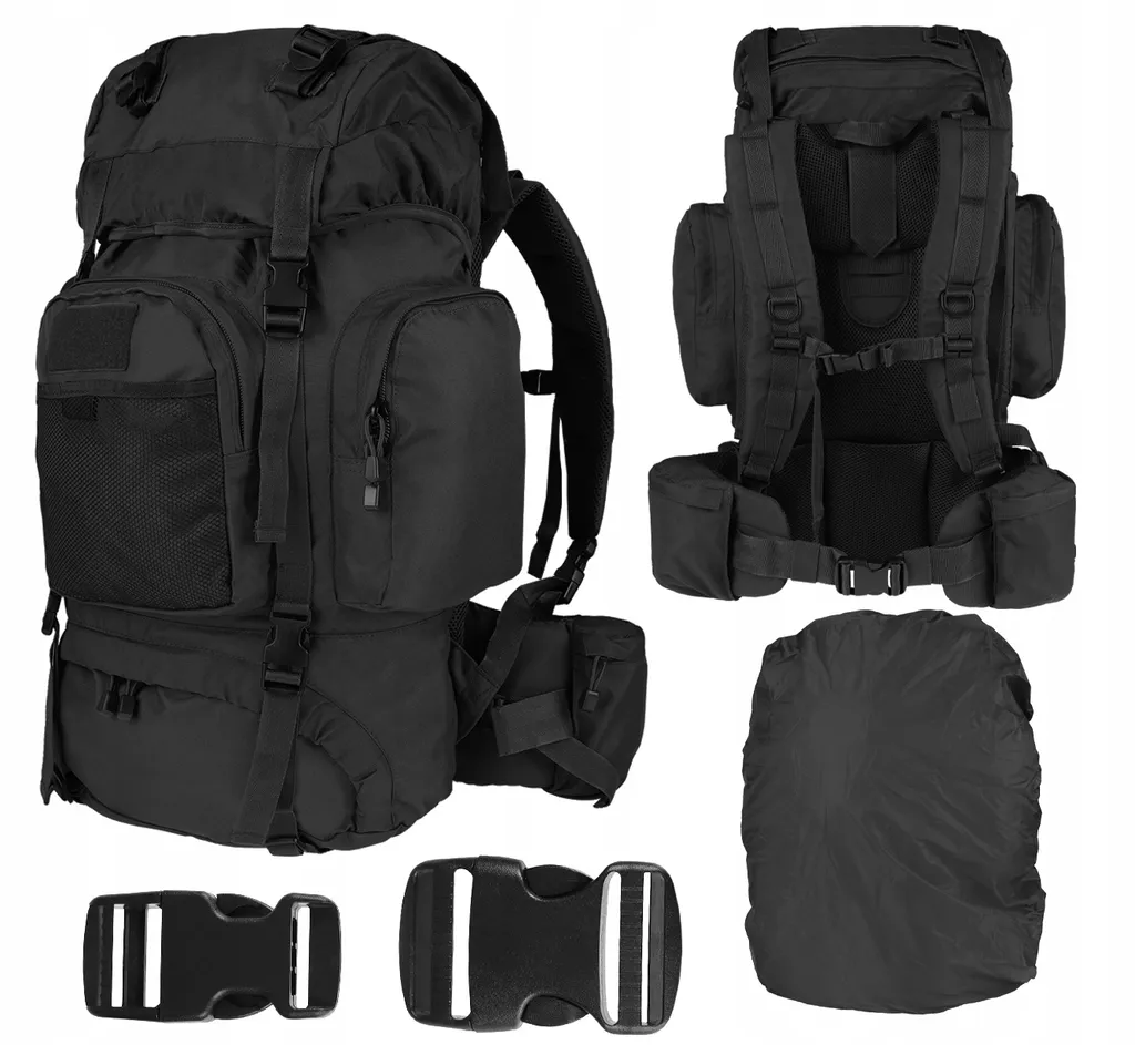 Sac à dos Mil-Tec Commando 55L Noir - Multifonction et Imperméable - 9
