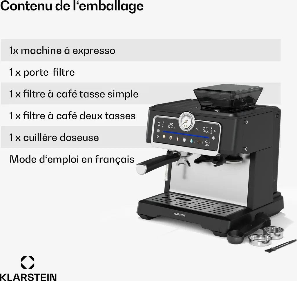 Machine à café 20 Bars GrandPresso Touch avec Buse Vapeur et Réservoir