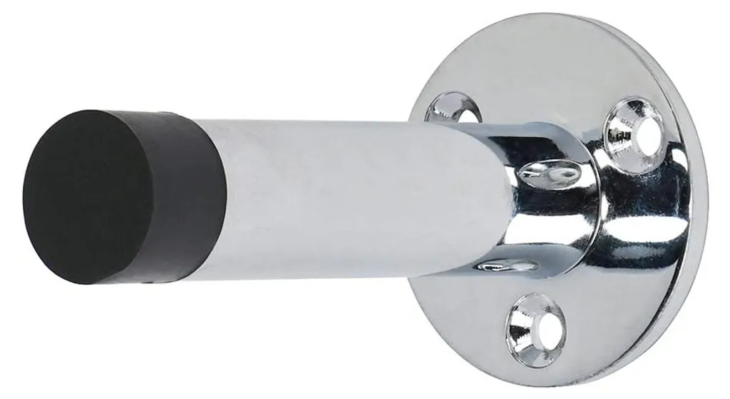Arrêt de porte mural en chrome poli argenté - Butée de protection 1pc