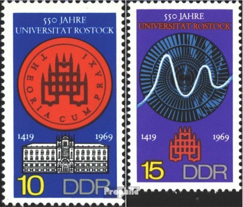 Briefmarken DDR 1969 Mi 1519-1520 (kompl.Ausg.) postfrisch 550 Jahre Universität Rostock