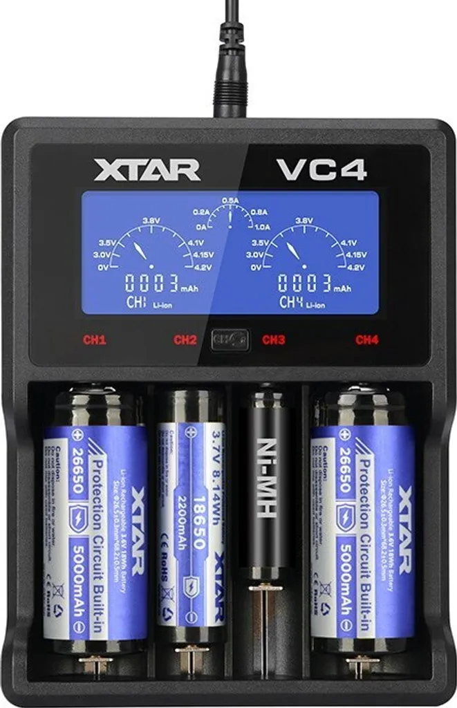 Chargeur Accu XTAR VC4 à 4 Slots avec Écran LCD et Alimentation USB Rapide - 4