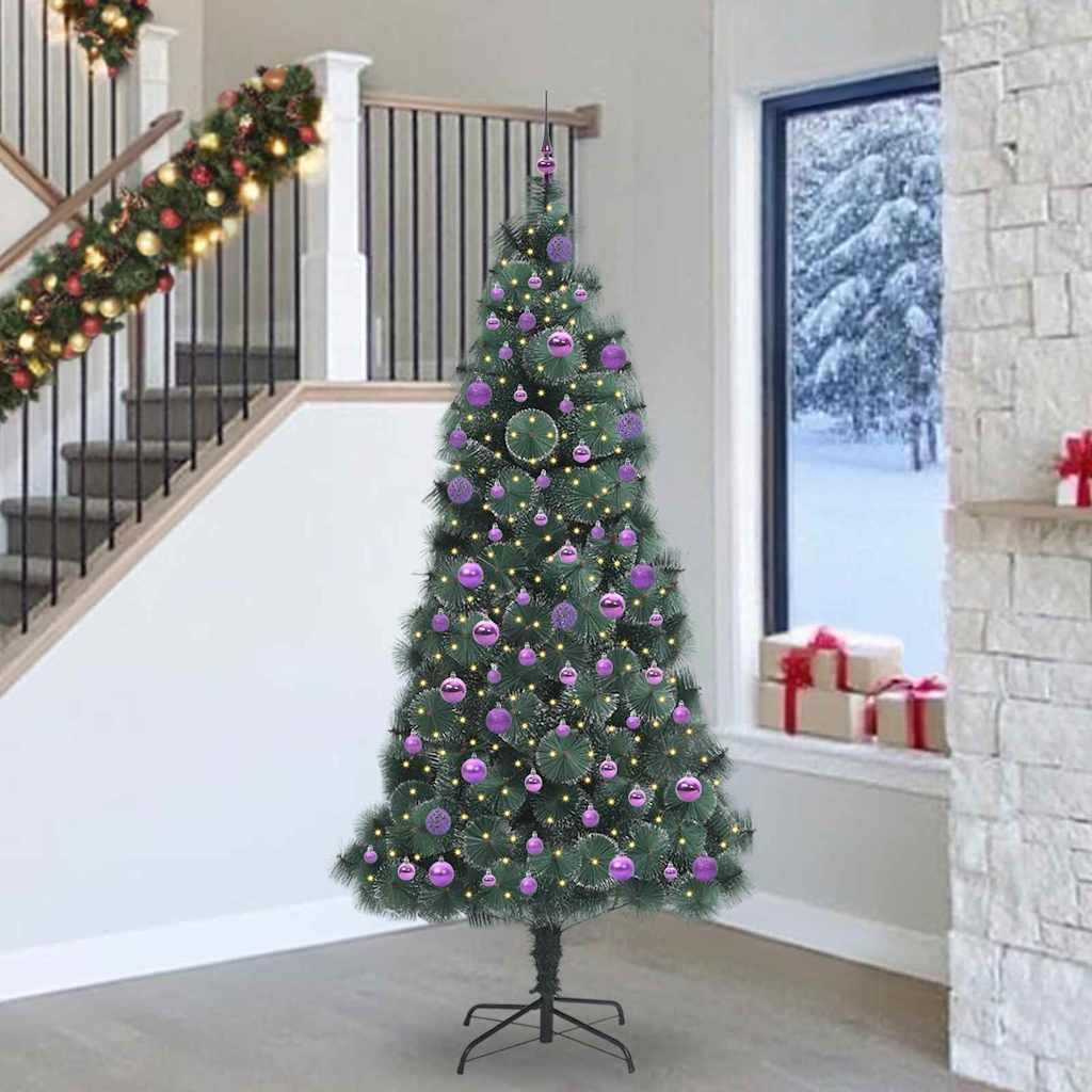 (Robust Möbel)Künstlicher vorbeleuchteter Weihnachtsbaum mit Kugelset 240cm DE876278 - Künstliche Weihnachtsbäume
