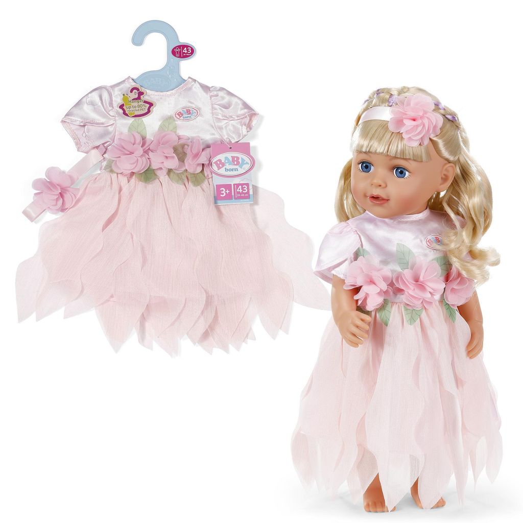 BABY born Blumenfee-Outfit mit rosa Kleid & Blütenzierde für 43 cm Puppen