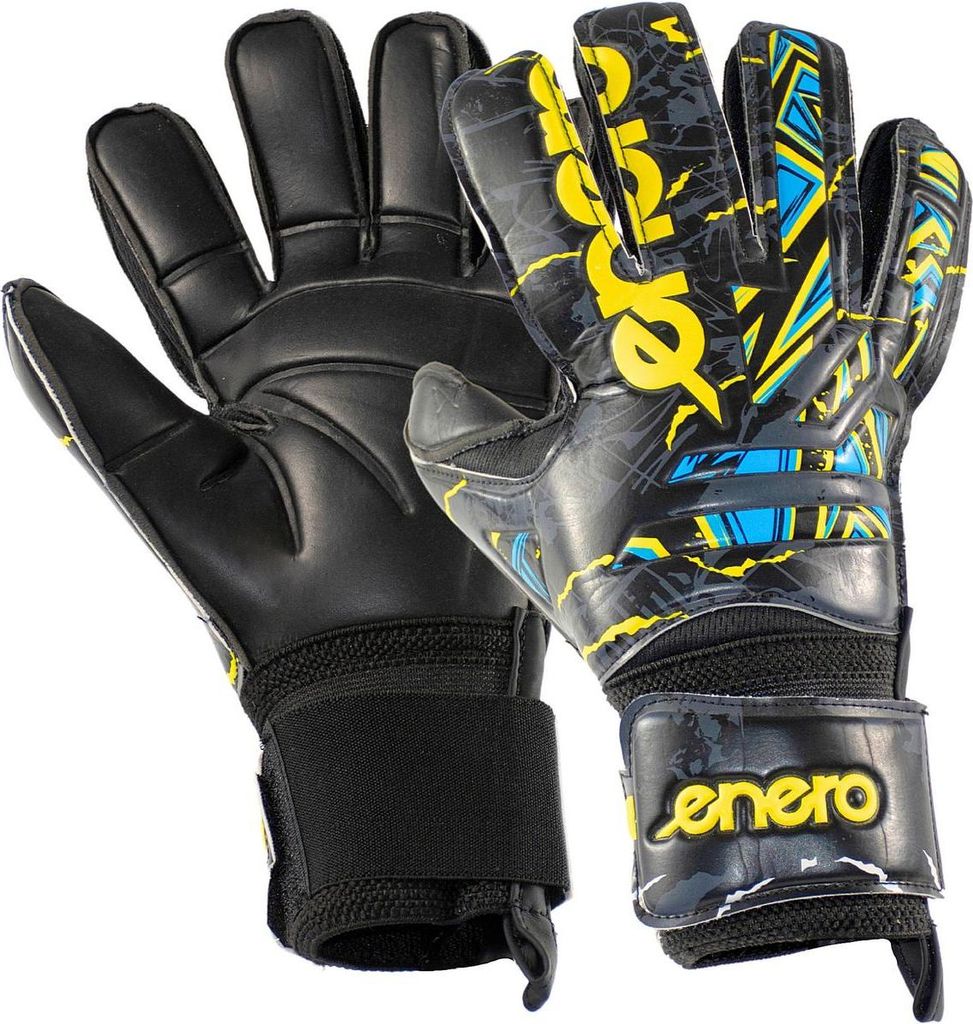 Enero Training Torwarthandschuhe Kinder Größe 7 – Latex-Handfläche für starken Grip, Negative Cut Passform, 2,5 mm PVC-Dämpfung, Klettversch...